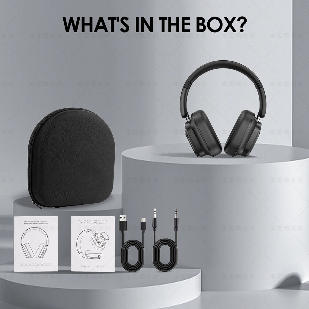 Siindoo ANC930Plus Hybrid ANC Wireless Headphone With Magnetic Touch LED Screen