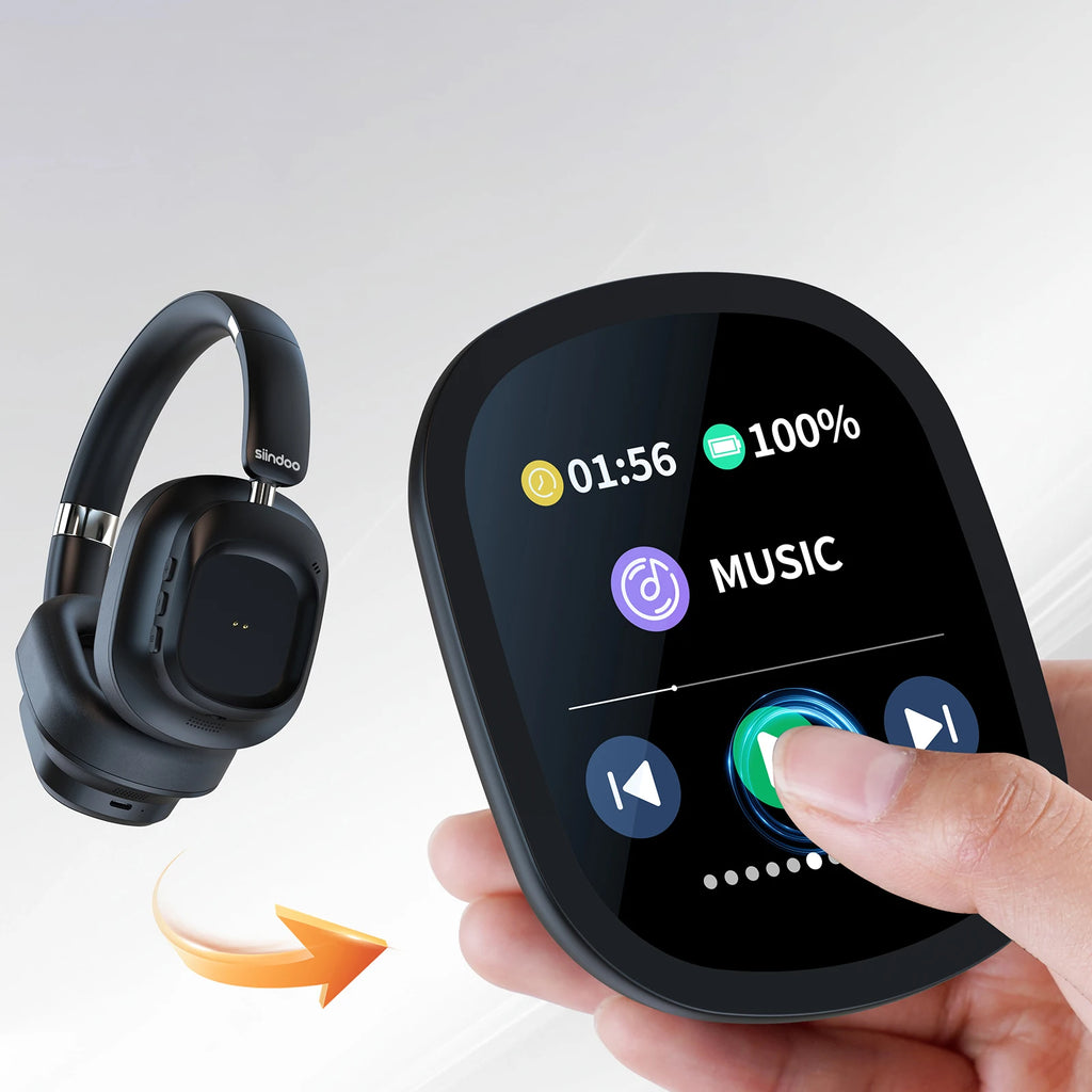 Siindoo ANC930Plus Hybrid ANC Wireless Headphone With Magnetic Touch LED Screen